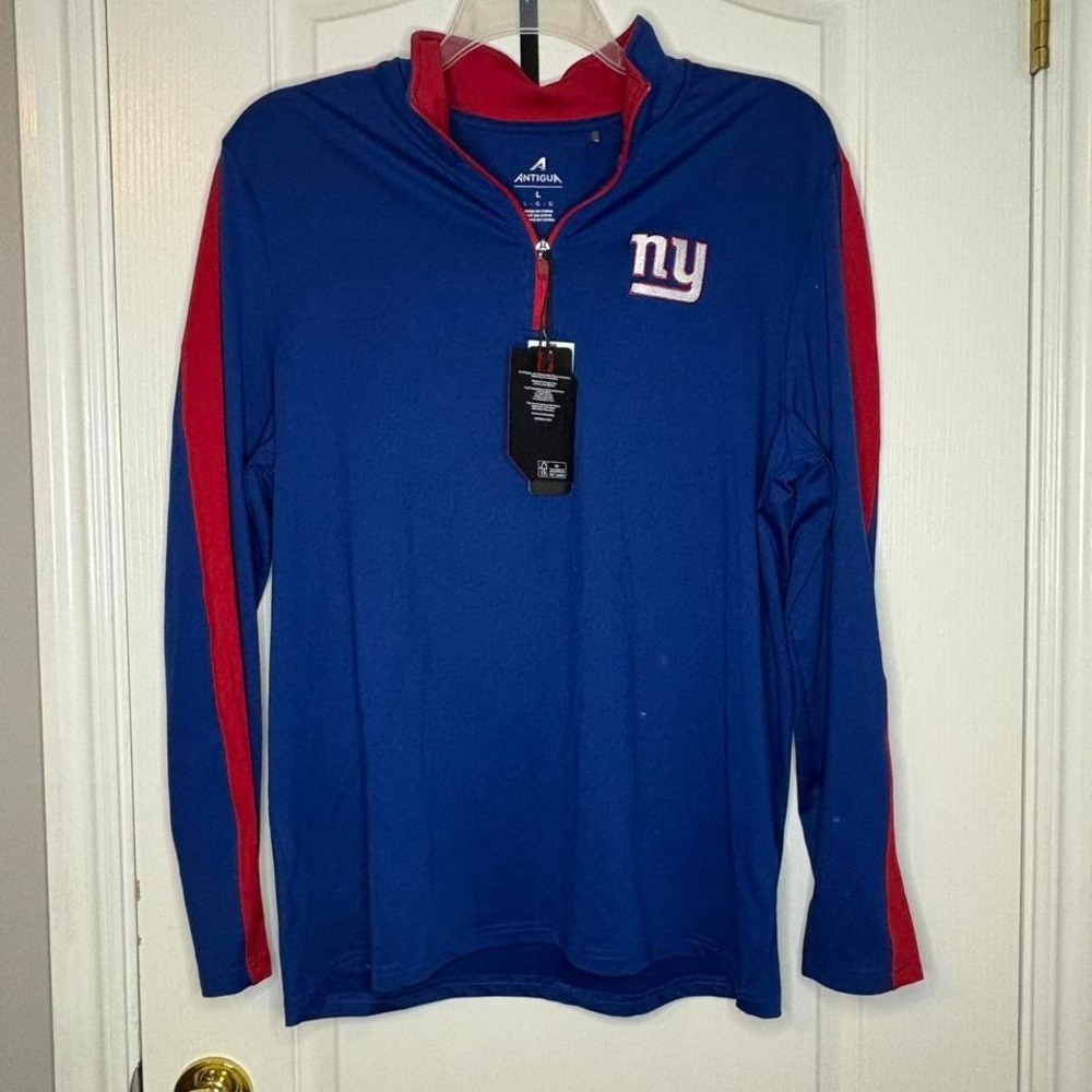 New York Giants Red & Blue Antigua‎ quarter zip pullover